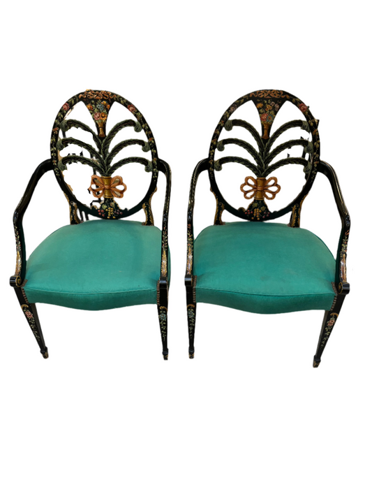 Pair Prince of Wales Arm Chairs