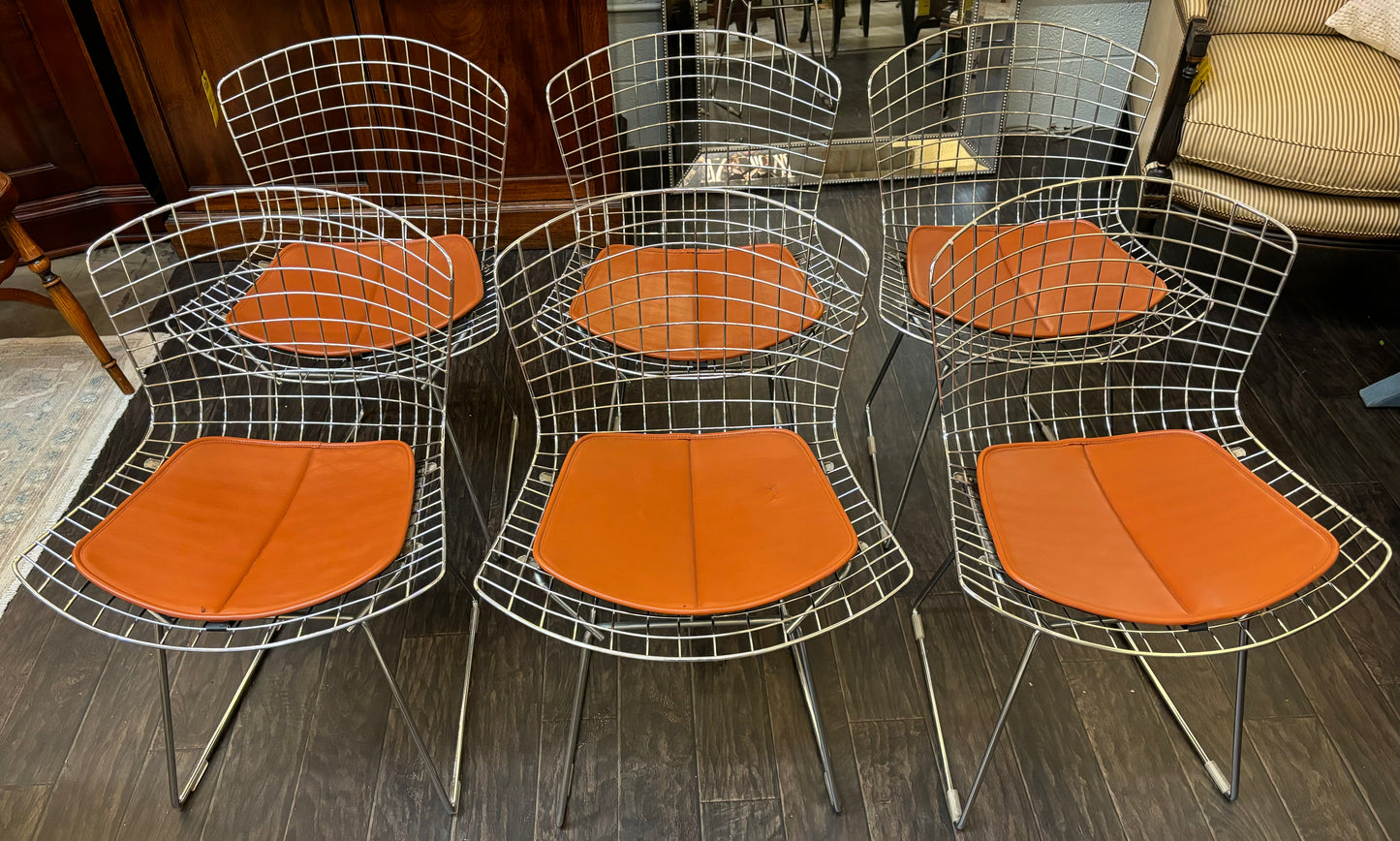 MCM Knoll Eero Saarinen Table & 6 Harry Bertoia Chairs