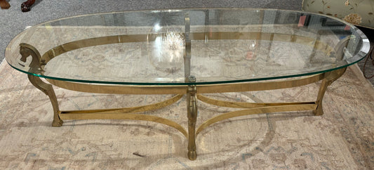 Hollywood Regency Oval Cocktail Table Maison Jansen