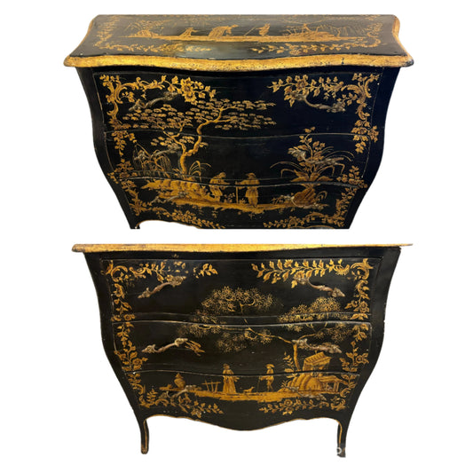 Pair Antique Chinoiserie Chest of Drawers.