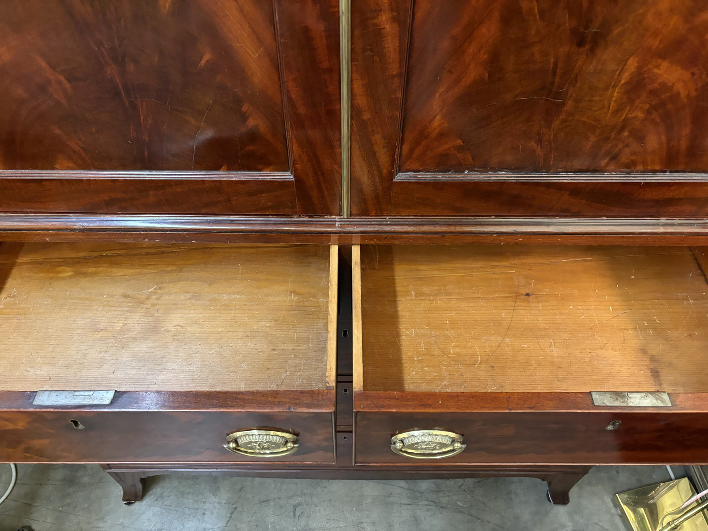 English Mahogany Linen Press