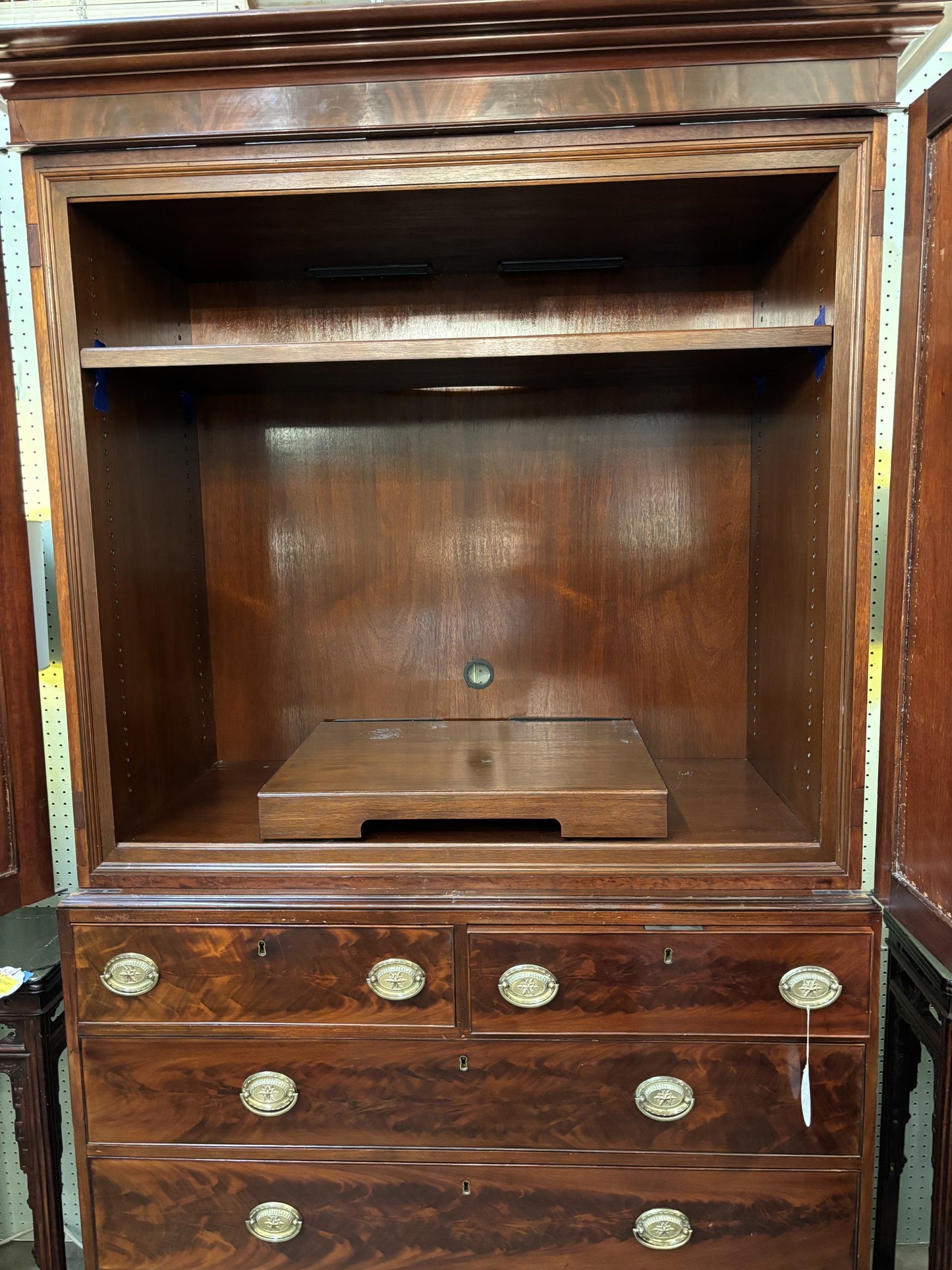 English Mahogany Linen Press