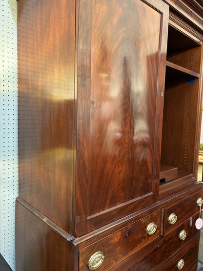 English Mahogany Linen Press