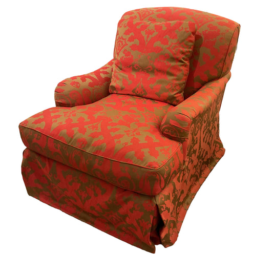 Pair Large  Red Club Chairs