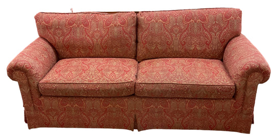 Red Paisley Loveseat By Brushwig & Fils