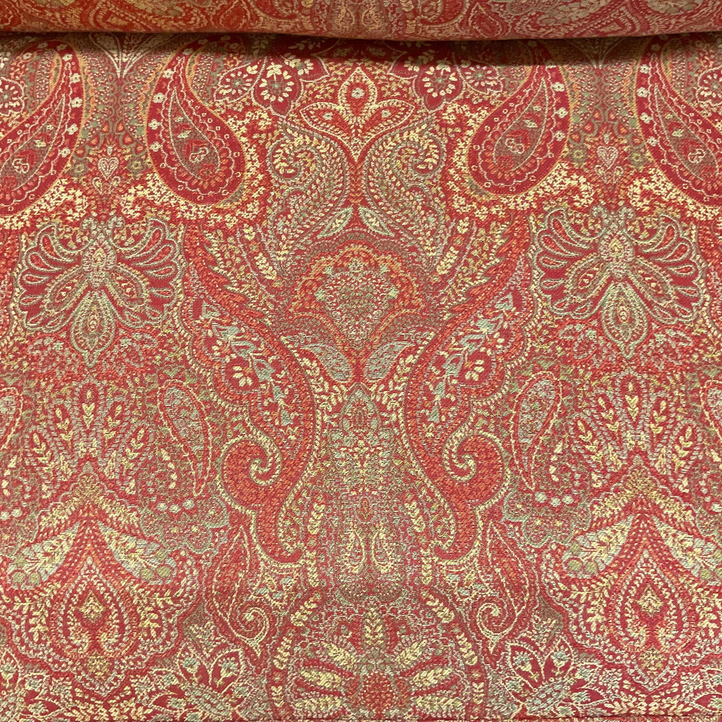 Red Paisley Loveseat By Brushwig & Fils