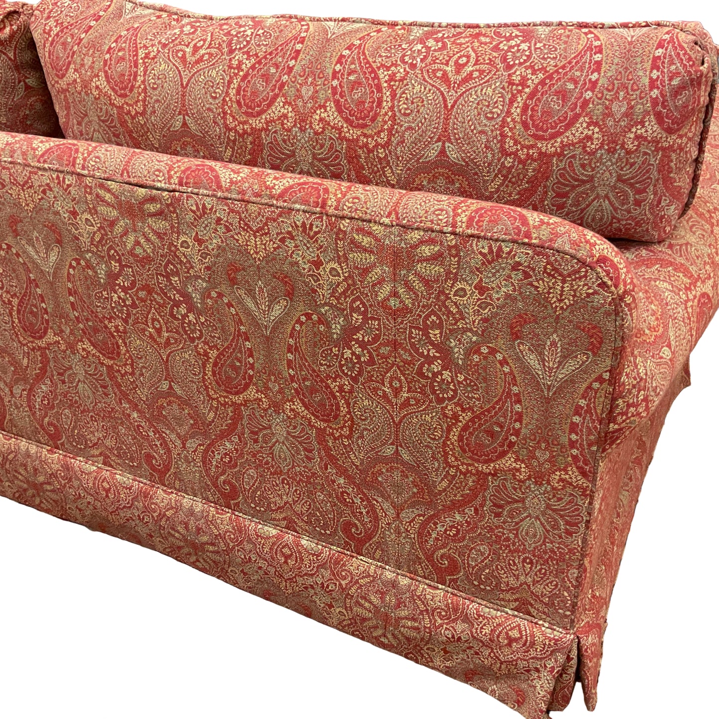 Red Paisley Loveseat By Brushwig & Fils