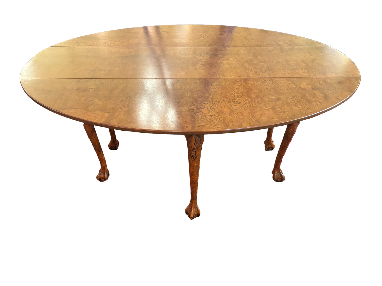 Burl Wood Drop Leaf Table