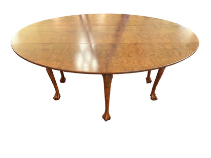 Burl Wood Drop Leaf Table