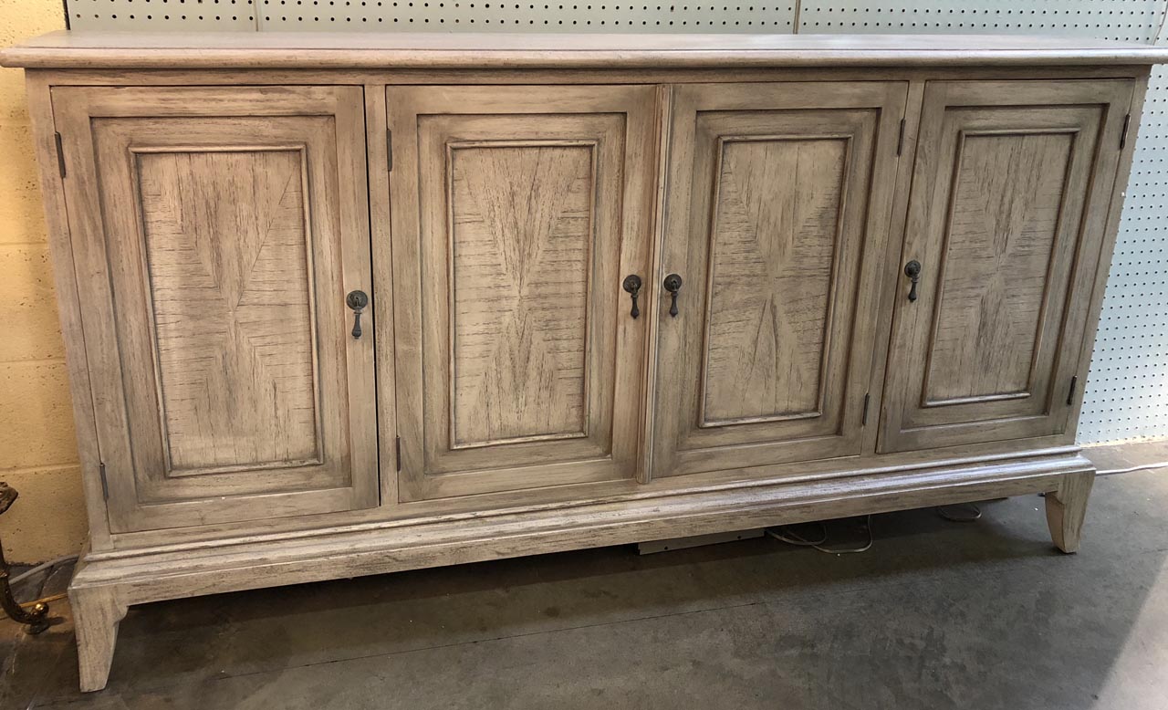 Gray Four Door Cabinet/Console – Antique And Art Consignment | Highwood