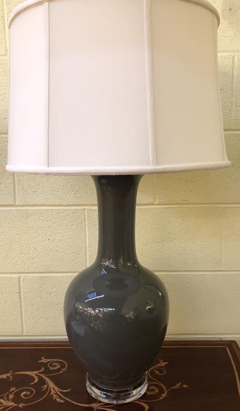 Anna's Mostly Mahogany Consignment - Pr Gray Lamps