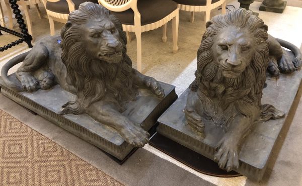Anna's Mostly Mahogany Consignment - Pr of Regal Garden Lions