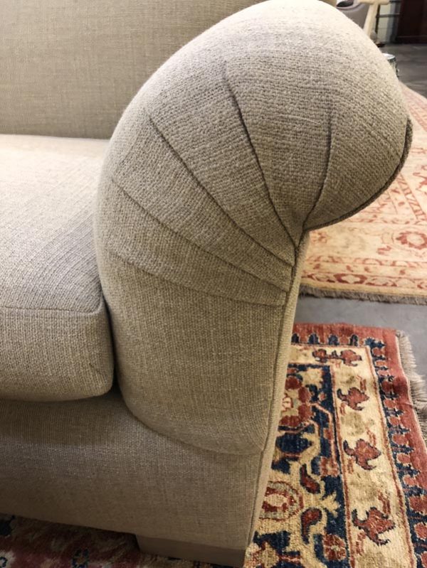Anna's Mostly Mahogany Consignment - Beige Linen Sofa