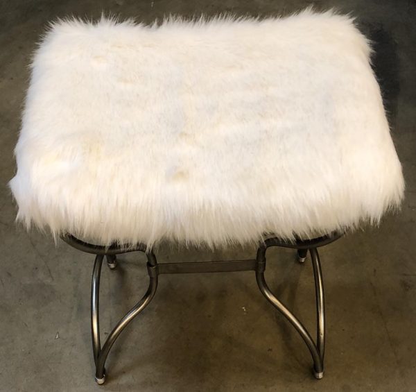Anna's Mostly Mahogany Consignment - White Fuax Fur Bench