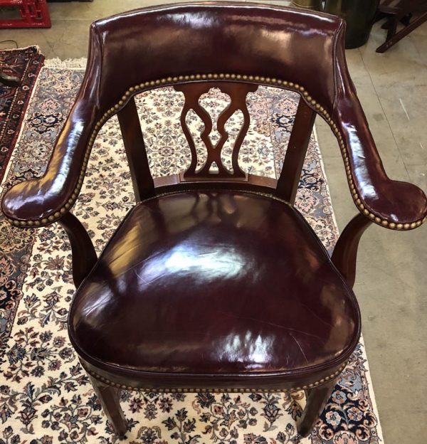 Anna's Mostly Mahogany Consignment - Dark Red Leather Chair