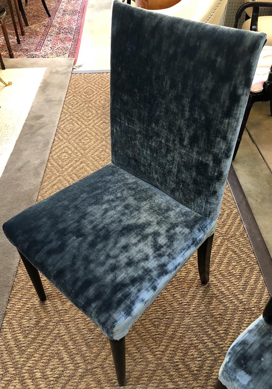 Anna's Mostly Mahogany Consignment - Set 8 Blue Velvet Chairs