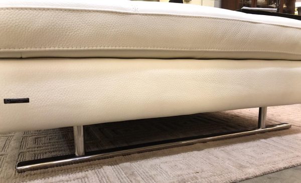 Anna's Mostly Mahogany Consignment - White Leather Ottoman