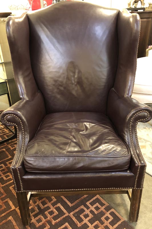 Anna's Mostly Mahogany Consignment - Wing Back Chair & Ottoman