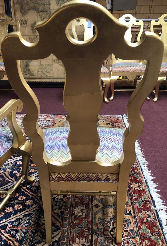 Anna's Mostly Mahogany Consignment - 6 Gold Leaf Dining Chairs
