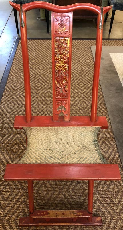 Anna's Mostly Mahogany Consignment - Red Asian Chair