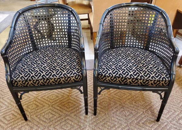 Anna's Mostly Mahogany Consignment - Pr Blk Bamboo Chairs