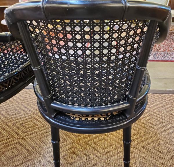 Anna's Mostly Mahogany Consignment - Pr Blk Bamboo Chairs