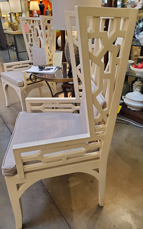 Anna's Mostly Mahogany Consignment - Wing Creame Chairs