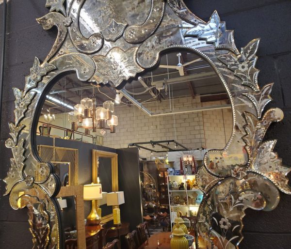 Anna's Mostly Mahogany Consignment - Large Venetian Mirror