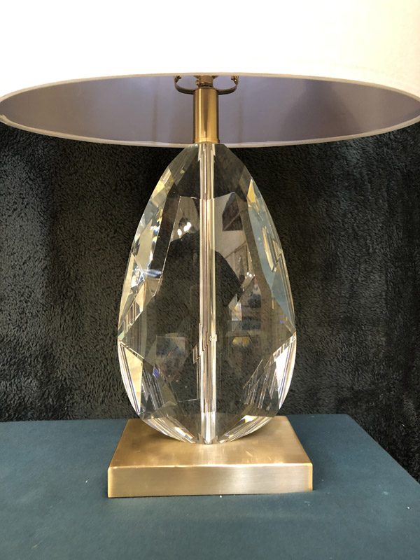 Anna's Mostly Mahogany Consignment - Pr Crystal Shape Lamps