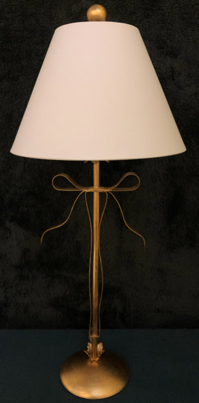 Anna's Mostly Mahogany Consignment - Metal Gold Bow Lamp