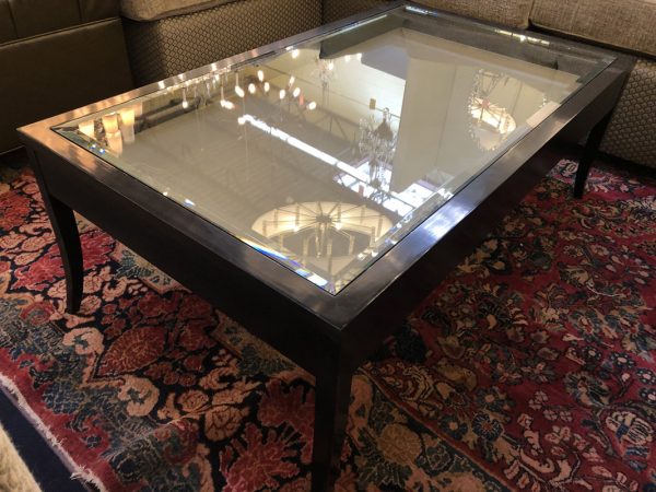 Anna's Mostly Mahogany Consignment - Glass Top Coffee Table