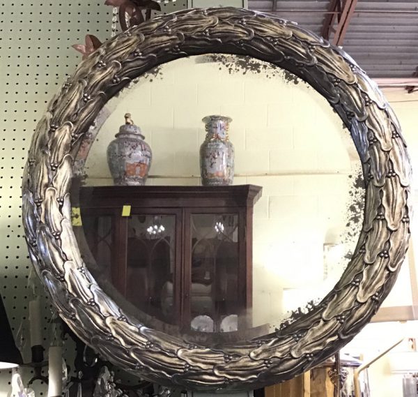 Anna's Mostly Mahogany Consignment - Round Silver Mirror